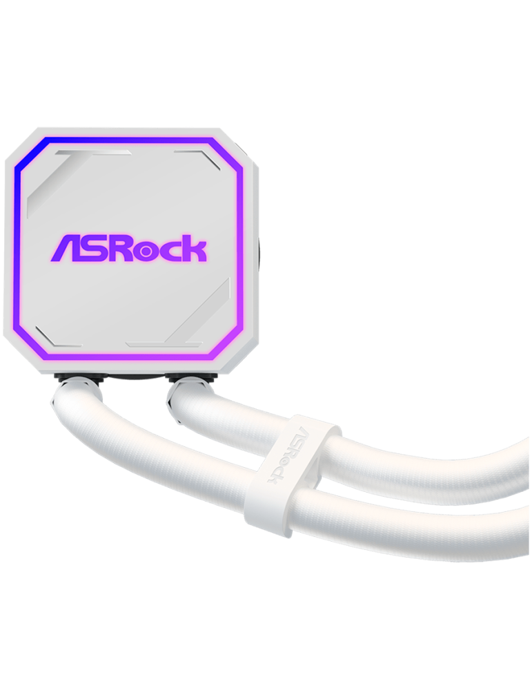 Водно охлаждане за процесор ASROCK Pro White 360 ARGB, 360mm AiO, AM5/AM4/LGA1851/LGA1700, 3x120mm, RGB LED - 4711581493544 - 4