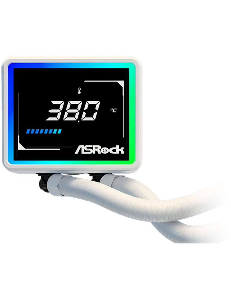 Водно охлаждане за процесор ASROCK Challenger White 360, 360mm AiO, LCD дисплей, 3x120mm вентилатора, AM5/AM4/LGA1851/LGA1700 - 90-ACLA36-WAAGA6 - 4