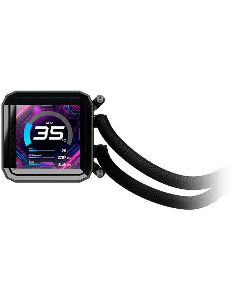 Водно охлаждане за процесор ASROCK PHANTOM GAMING 360 LCD, 360mm, LCD дисплей, AM5/AM4/LGA1851/LGA1700, ARGB - 4711581492455 - 4