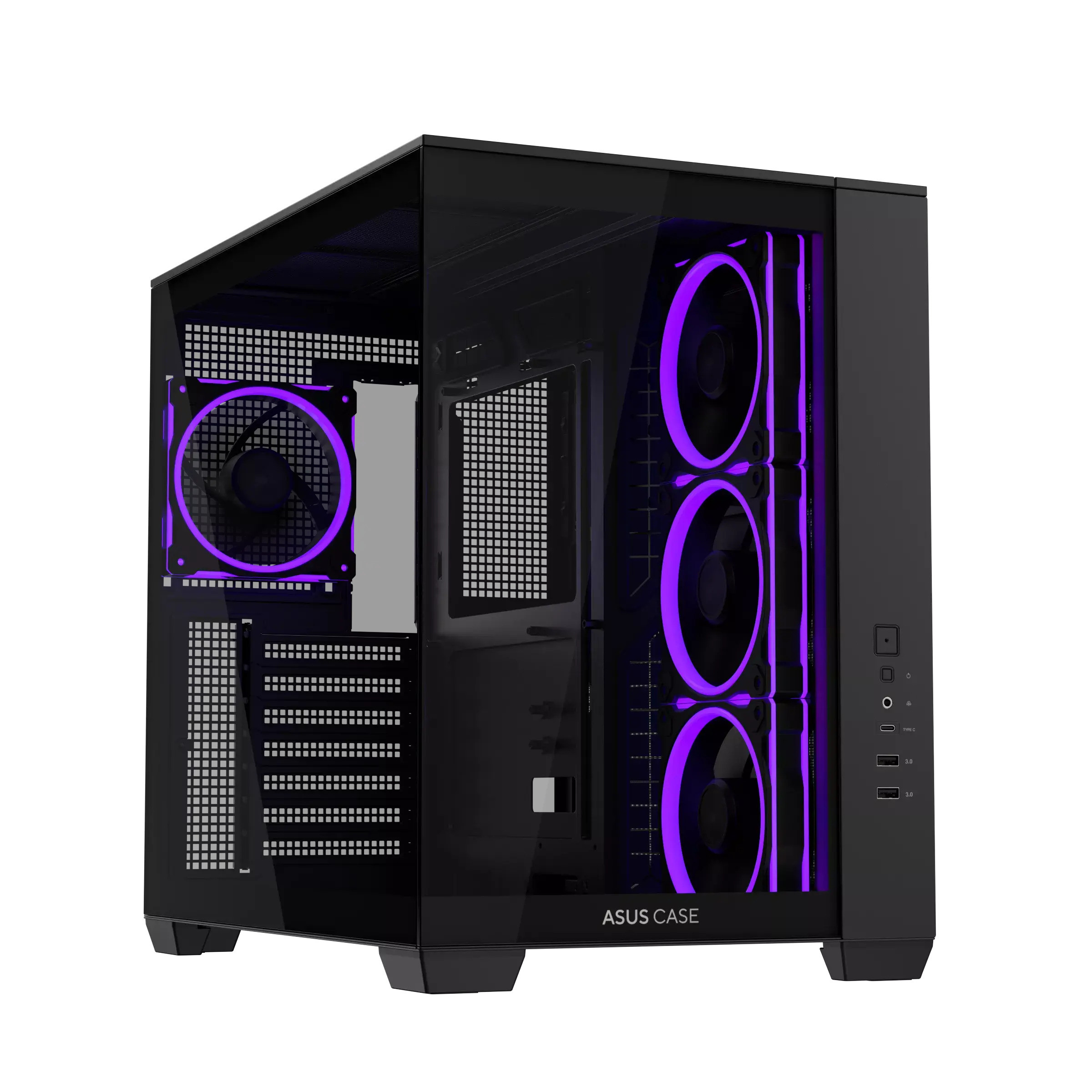 Кутия за компютър ASUS A32 PLUS, Mid Tower, Tempered Glass, 4x ARGB вентилатора, ATX/Micro ATX/Mini ITX - 90DC00S0-B19000 - 1