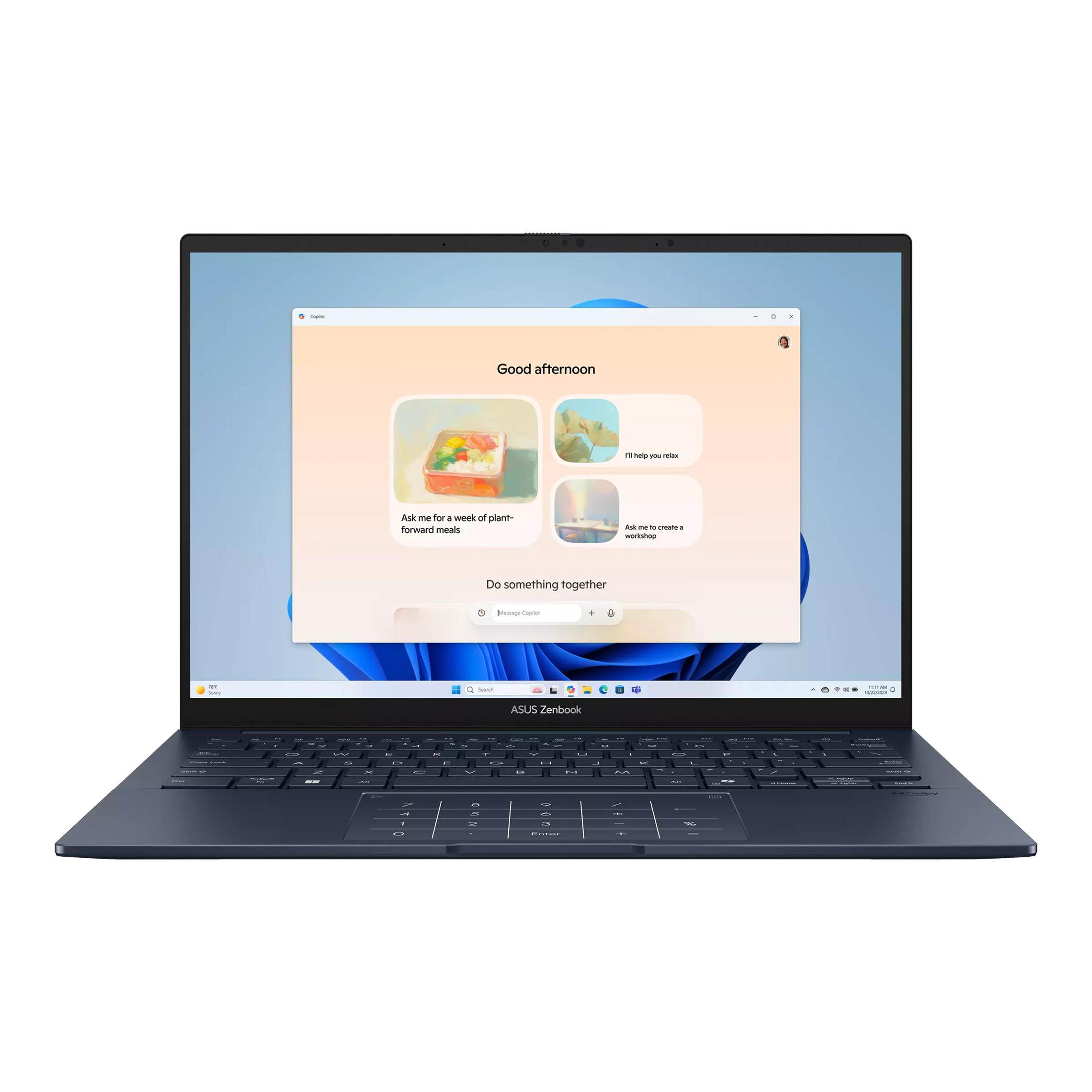 Лаптоп ASUS Zenbook 14 UX3405CA-ST786X, 14" OLED 2880x1800 120Hz, Intel Core Ultra 9 285H, 32GB LPDDR5X, 1TB SSD, Win 11 Pro - 90NB14W1-M01M10 - 1