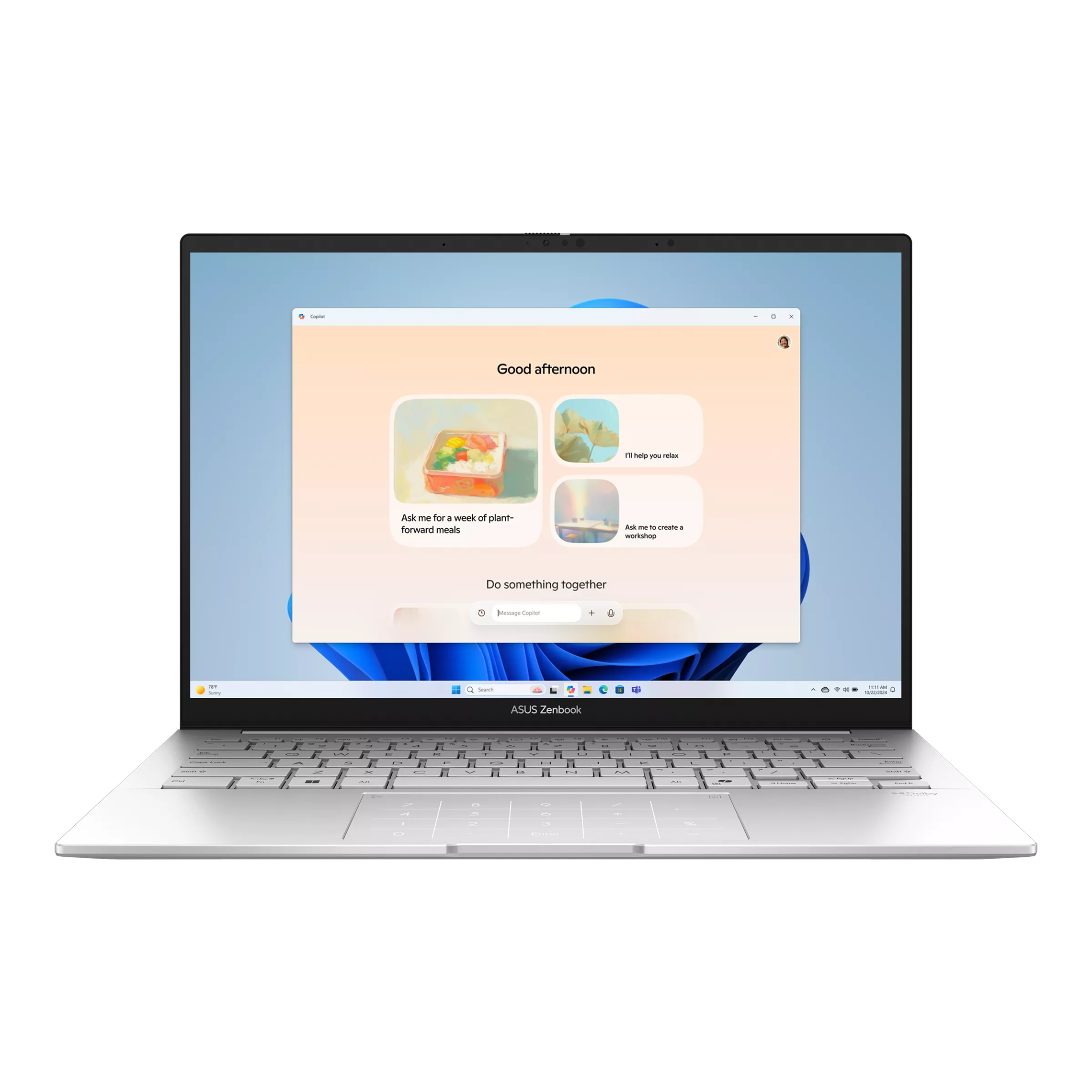 Лаптоп ASUS Zenbook 14 UX3405CA-ST1097W, 14" OLED 2880x1800 120Hz, Intel Core Ultra 7 255H, 16GB LPDDR5X, 1TB SSD, Win 11 Home - 90NB14W2-M01LZ0 - 1