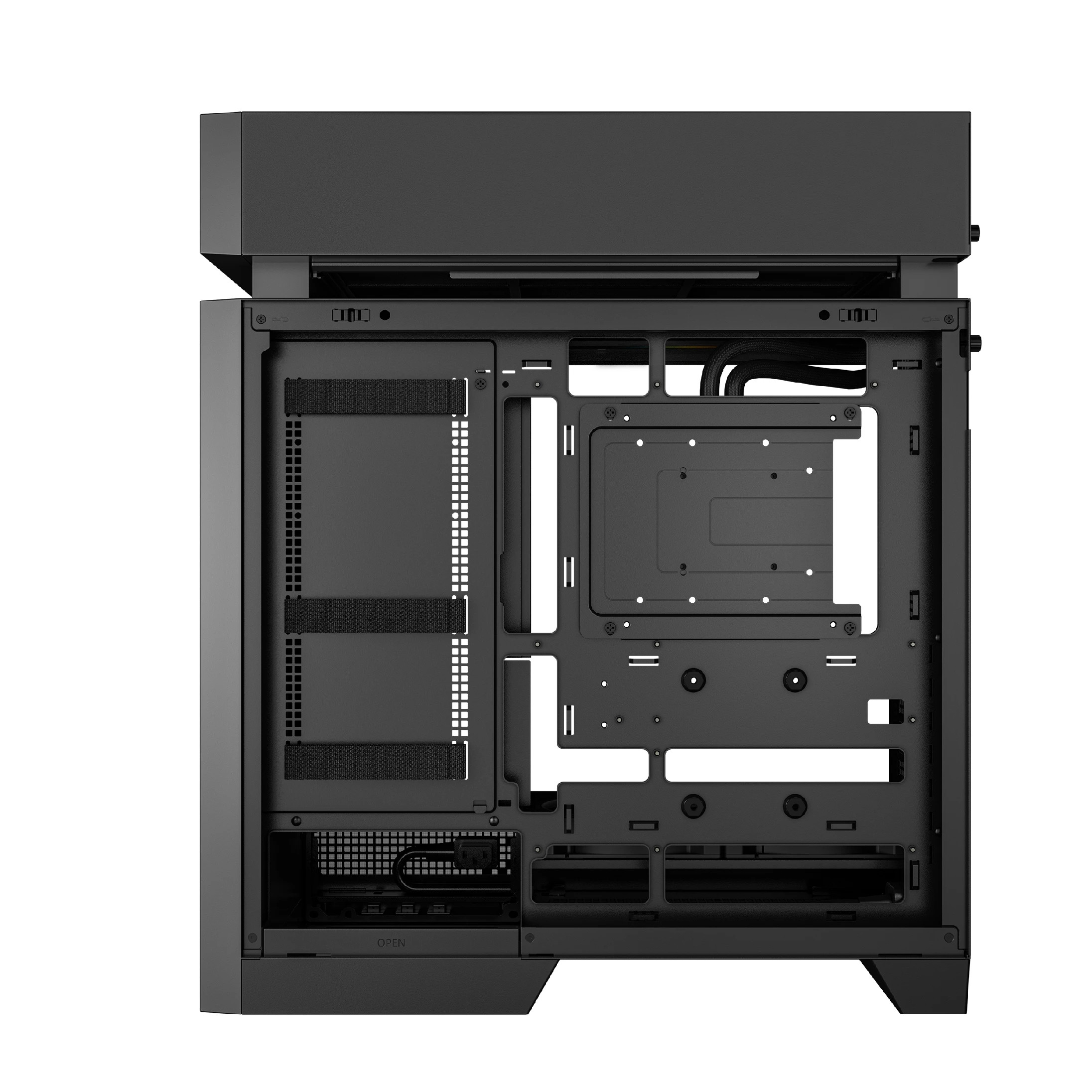 Кутия за компютър DeepCool CL6600, ATX Mid Tower, Modular Split-Chamber, 360mm AIO, 2x120mm ARGB, Tempered Glass - R-CL6600-BKNNA0-G-1 - 5