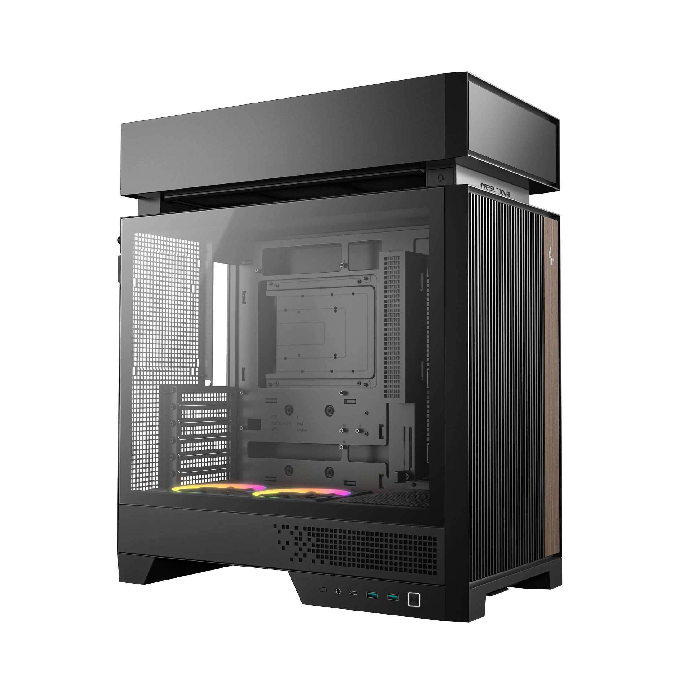 Кутия за компютър DeepCool CL660, ATX Middle Tower, Split-Chamber, 2x120mm ARGB, Tempered Glass - R-CL660-BKNNA0-G-1 - 2