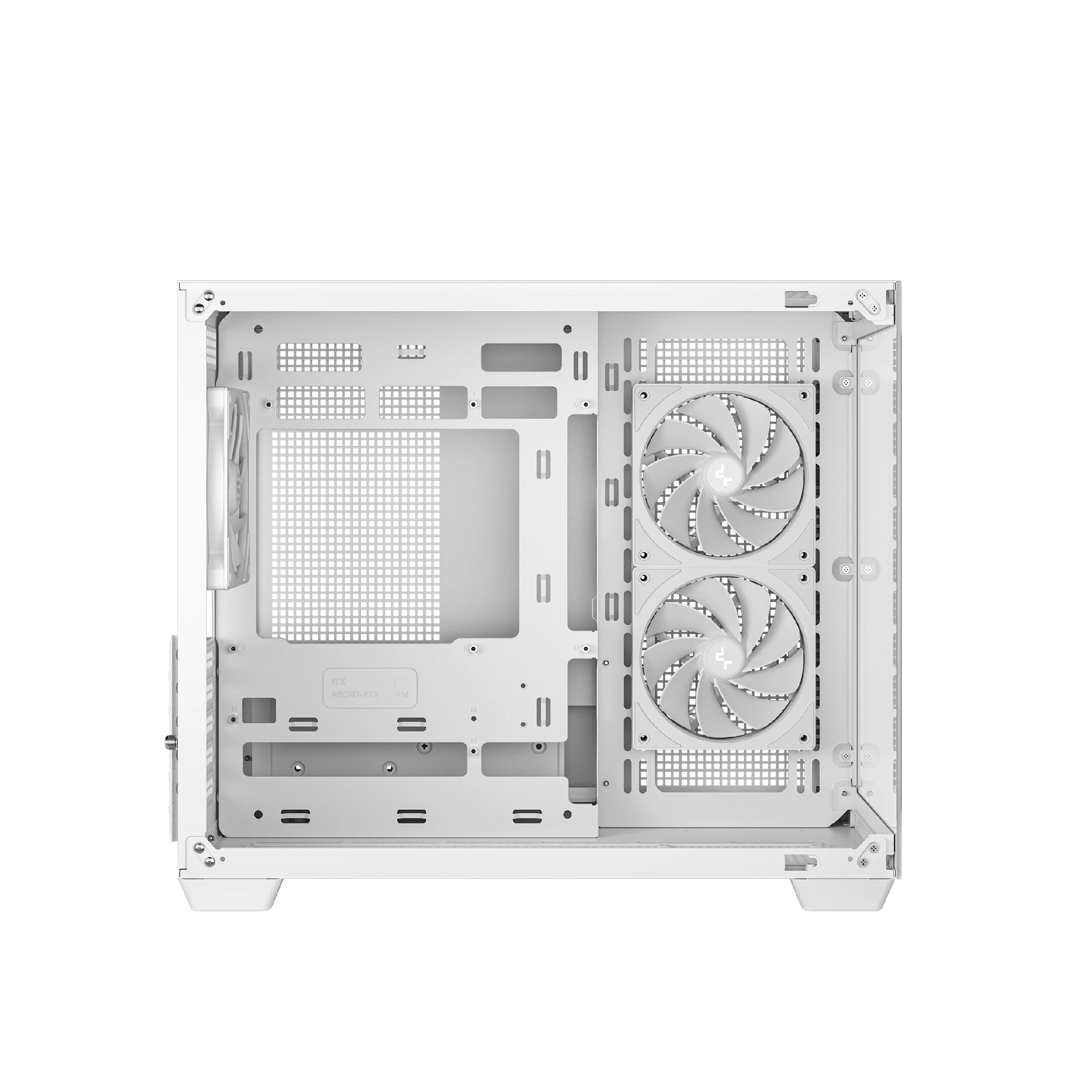 Кутия за компютър DeepCool CG330 3F WH, Mini Tower mATX, Tempered Glass, 3x120mm ARGB Вентилатори, Водно охлаждане до 360mm - R-CG330-WHNGM3-G - 4