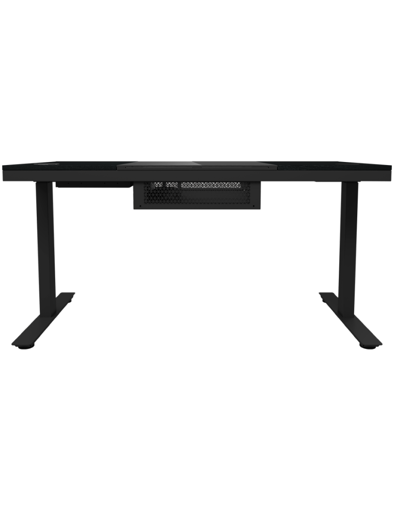 Геймърско бюро LORGAR Elite 90, 116cm, двигателен подходящ височина, вградена PC кутия, безжично зареждане, RGB подсветка, закалено стъкло - LRG-DE90G - 5