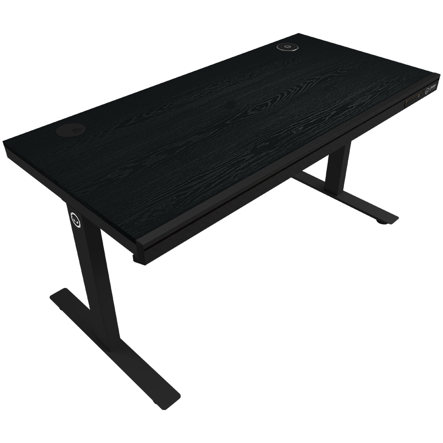 Геймърско бюро LORGAR Pro 80, 116.5cm, Двойни електрически мотори, LCD дисплей, Безжично зареждане Qi, RGB подсветка, 3 EU контакта, Черен - LRG-DP80W - 3
