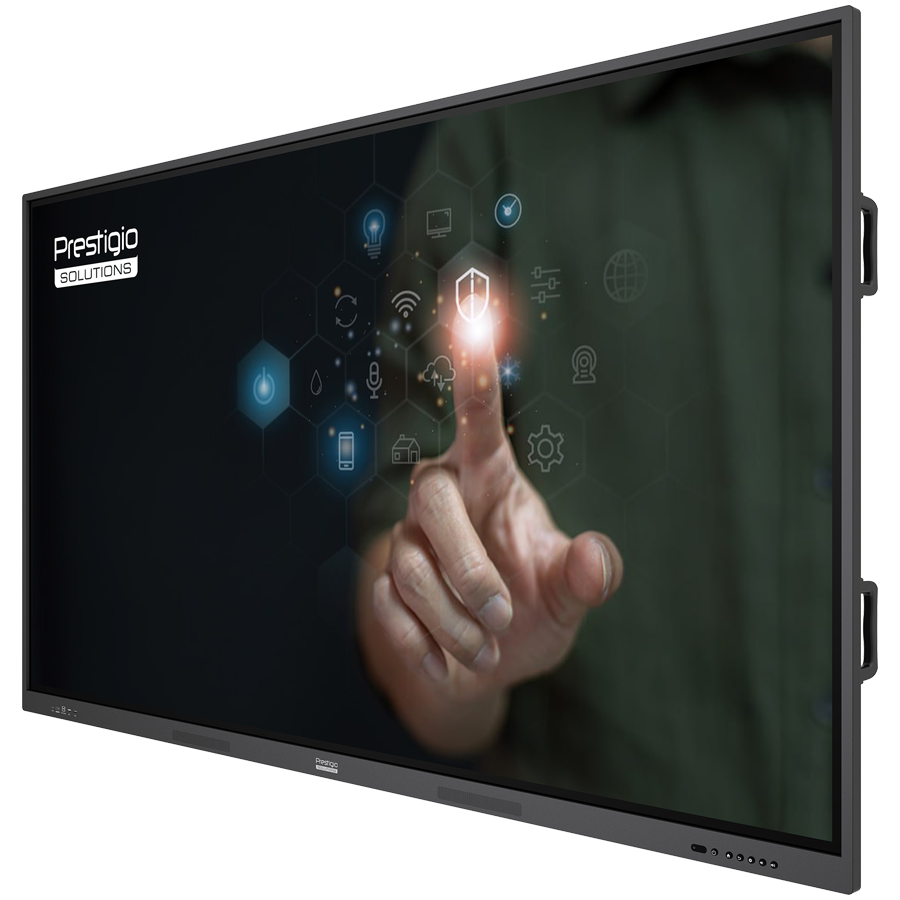 Интерактивен дисплей PRESTIGIO SOLUTIONS Multiboard 65" Light Series, 65" IPS 3840x2160 60Hz, ARM Quad Cortex A55, Mali-G52 MP2, 8GB RAM, 64GB Storage, Android 13, Dual Wi-Fi - PSMB000L655 - 2