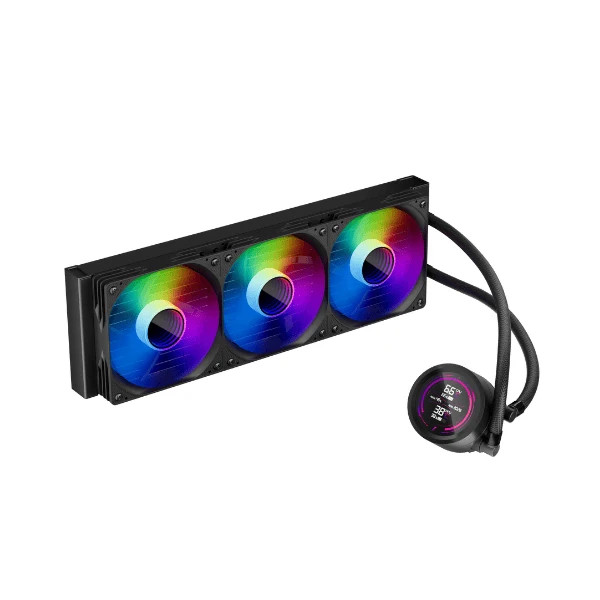 Водно охлаждане за процесор 1stPlayer Thunderstorm TS4 360, 360mm 3x120mm, медна глава, 300W, aRGB Digital Display - TS4-360-BK - 2