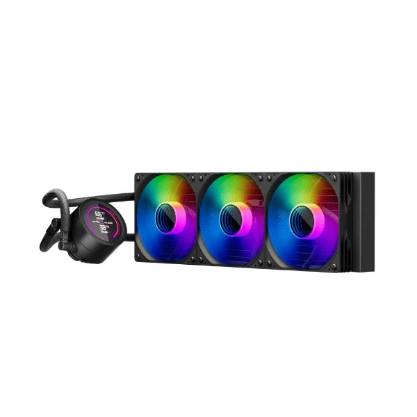 Водно охлаждане за процесор 1stPlayer Thunderstorm TS4 360, 360mm 3x120mm, медна глава, 300W, aRGB Digital Display - TS4-360-BK - 3