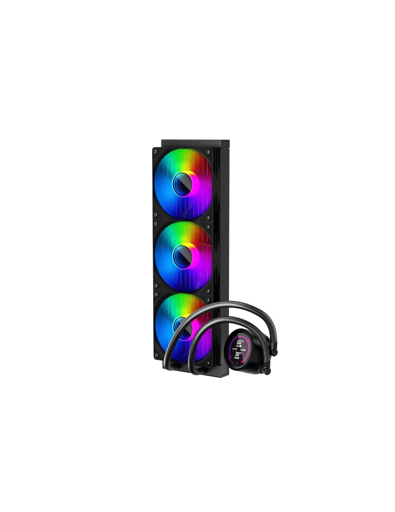 Водно охлаждане за процесор 1stPlayer Thunderstorm TS4 360, 360mm 3x120mm, медна глава, 300W, aRGB Digital Display - TS4-360-BK - 5