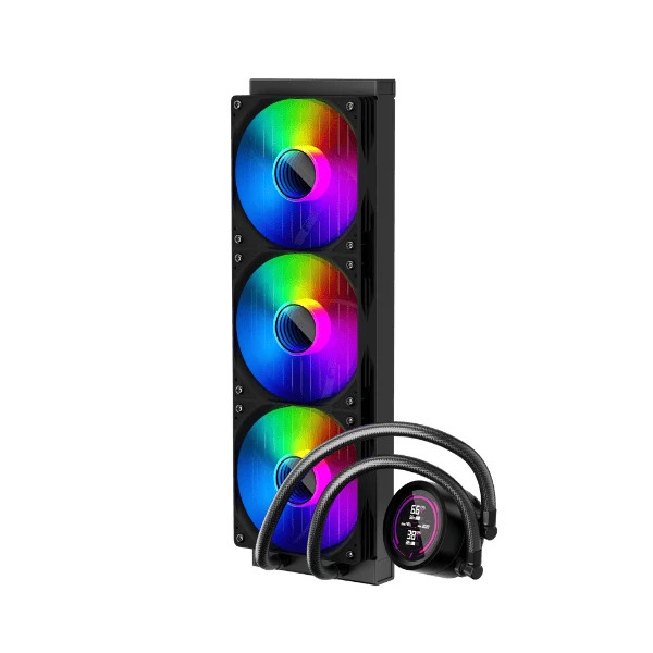 Водно охлаждане за процесор 1stPlayer Thunderstorm TS4 360, 360mm 3x120mm, медна глава, 300W, aRGB Digital Display - TS4-360-BK - 5