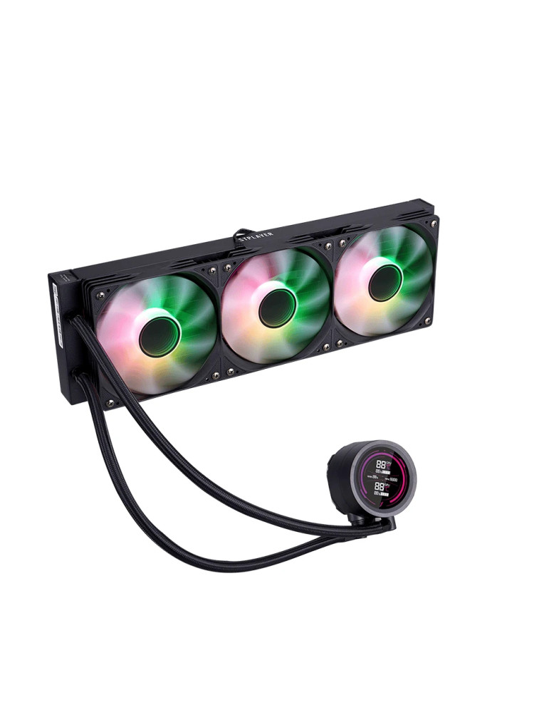 Водно охлаждане за процесор 1stPlayer Thunderstorm TS4 360, 360mm 3x120mm, медна глава, 300W, aRGB Digital Display - TS4-360-BK - 6