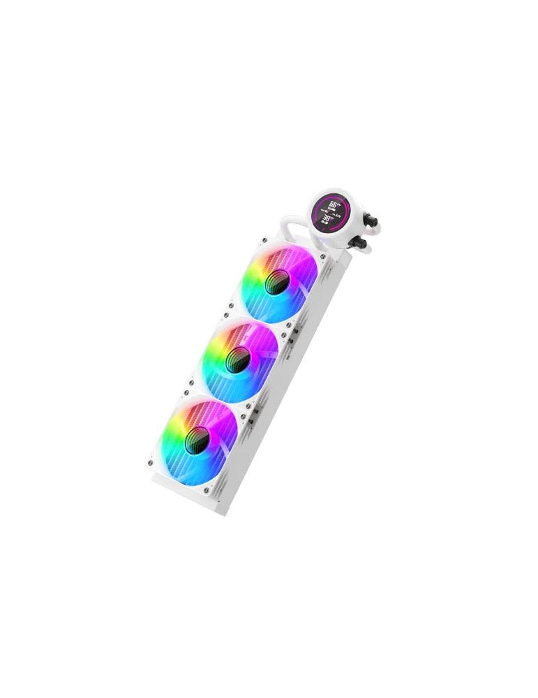 Водно охлаждане за процесор 1stPlayer Thunderstorm TS4 360, 360mm, 3x120mm вентилатор, 300W капацитет, медена база, aRGB, дигитален дисплей - TS4-360-WH - 2
