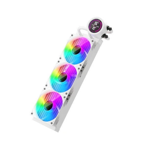 Водно охлаждане за процесор 1stPlayer Thunderstorm TS4 360, 360mm, 3x120mm вентилатор, 300W капацитет, медена база, aRGB, дигитален дисплей - TS4-360-WH - 2