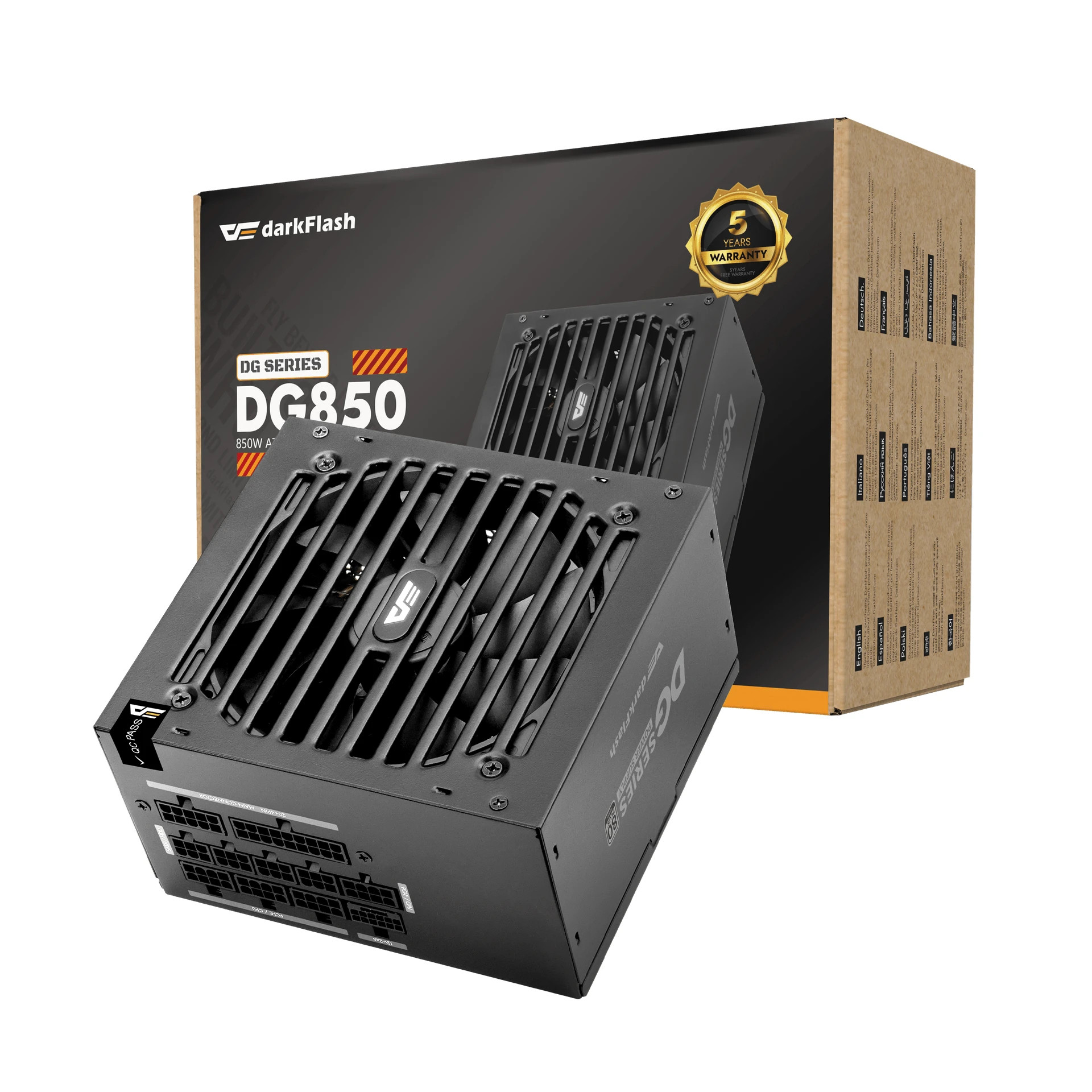 Захранване Darkflash DG850, 850W ATX 3.1, 80PLUS Gold, Full Modular - DG850-BK - 8