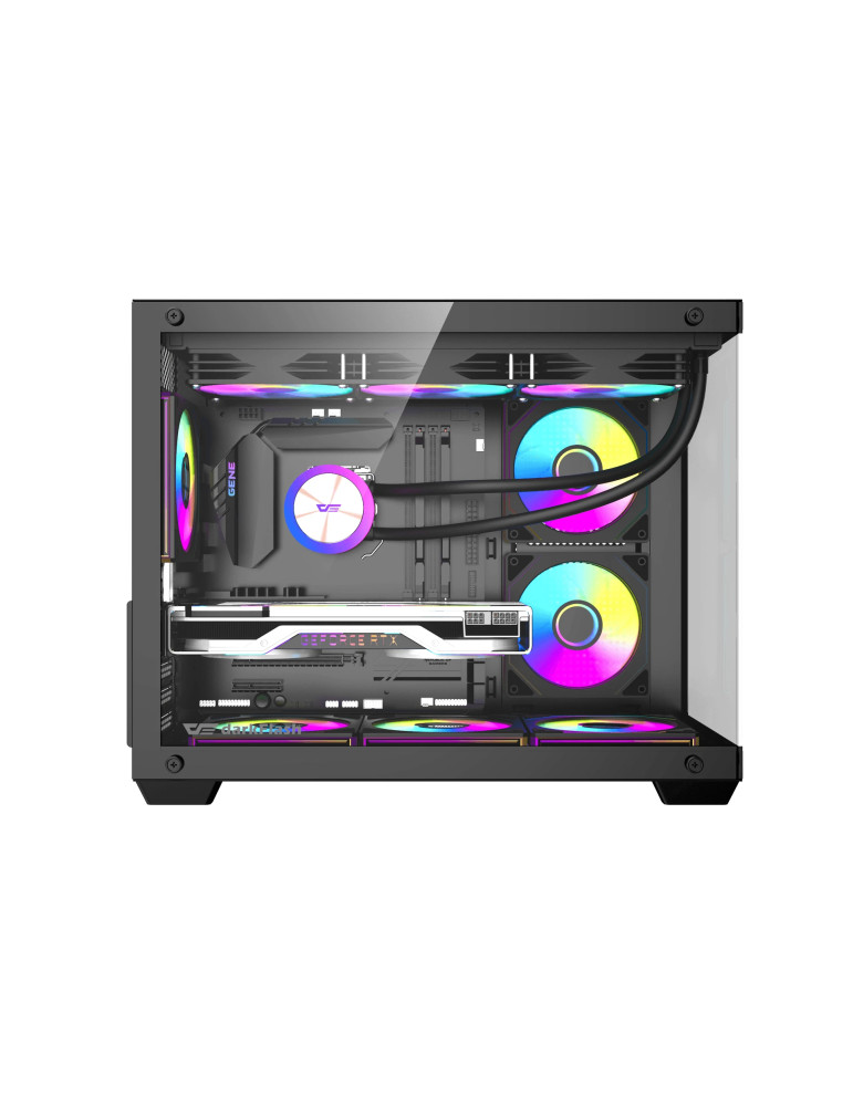 Кутия за компютър Darkflash B275 PRO, mATX Mini Tower, 6x120mm ARGB вентилатори, Tempered Glass - B275-PRO-6F-BK - 3