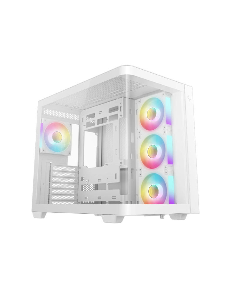 Кутия за компютър DeepCool CG530U 4F WH, ATX/mATX/Mini-ITX, Middle Tower, Tempered Glass, 4x120mm ARGB вентилатори - R-CG530U-WHAGA4-G - 1