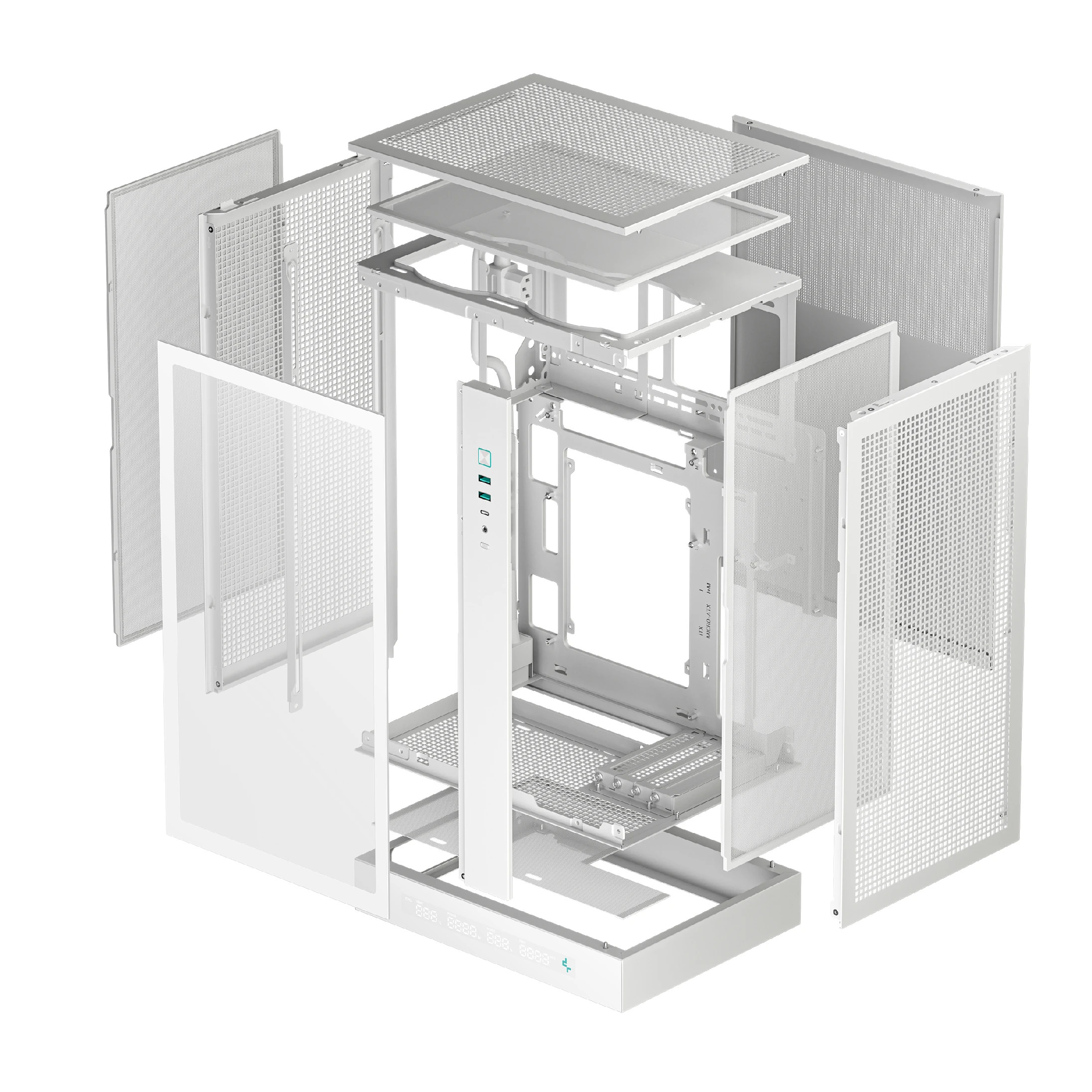 Кутия за компютър DeepCool CH270 DIGITAL WH, Mini Tower mATX, Tempered glass, Бял - R-CH270-WHNDM0-G-1 - 10
