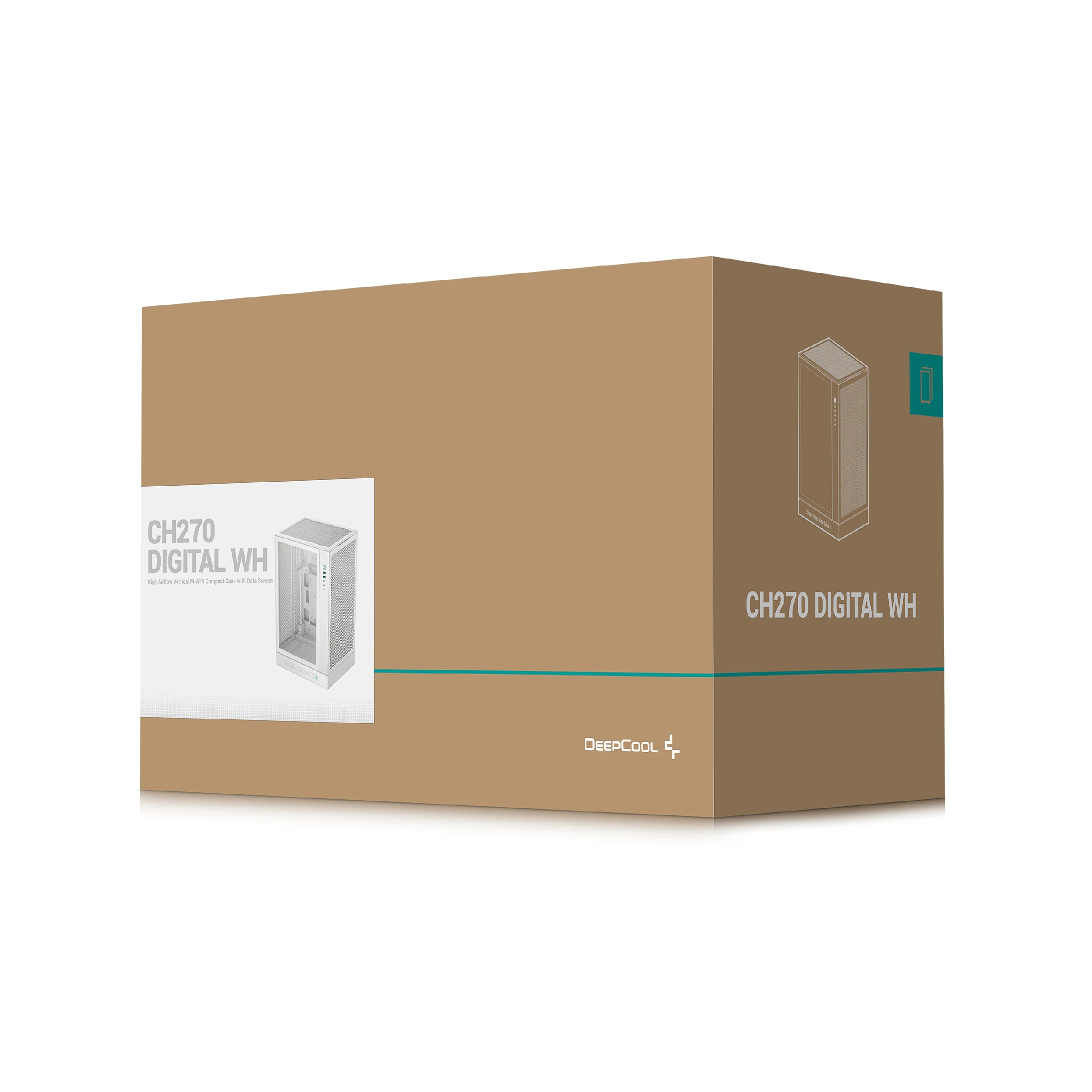 Кутия за компютър DeepCool CH270 DIGITAL WH, Mini Tower mATX, Tempered glass, Бял - R-CH270-WHNDM0-G-1 - 11