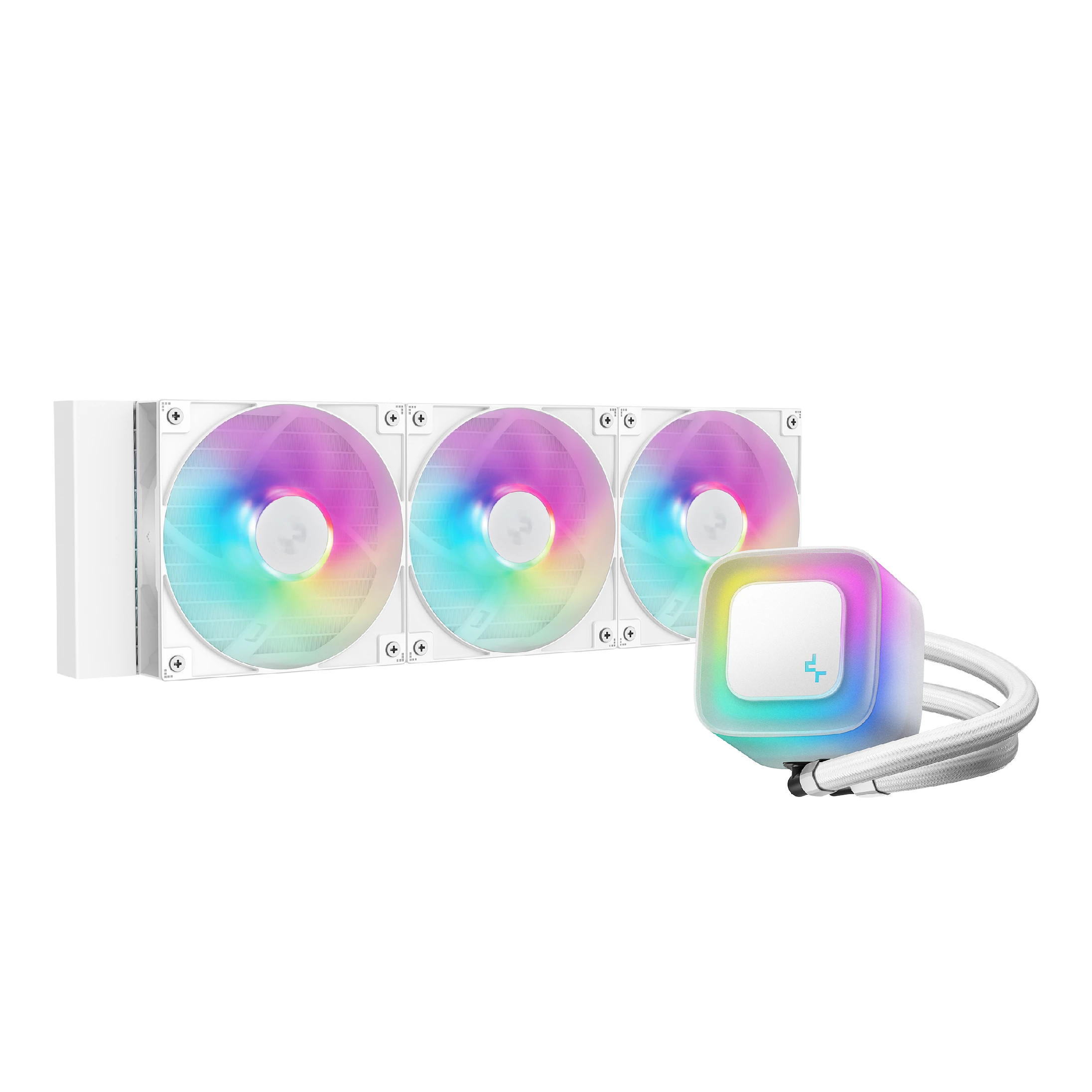 Водно охлаждане за процесор DeepCool LE360 V2 WH, 360mm водно охлаждане, Addressable RGB, LGA1851/AM5 - R-LE360-WHAMMN-G-2