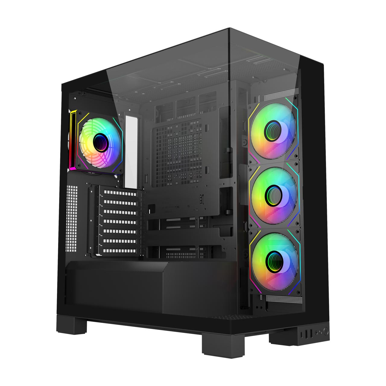 Компютърна кутия FORTRON M540-BA, M-ATX Mid Tower, 451x258x491mm, Glass x2, Поддръжка ATX/M-ATX/Mini-ITX - POC0000274 - 1