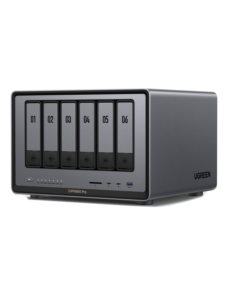 NAS устройство UGREEN DXP6800pro, 6-Bay, Intel Core i5-1235U, 8GB DDR5, 128GB SSD, 10GbE, HDMI, Thunderbolt 4, без хардуерни дискове - 6941876228997 - 1