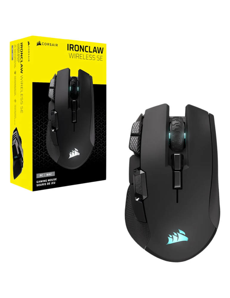 Bluetooth геймърска мишка Corsair Ironclaw Wireless SE, Безжична, Оптична, 26000 DPI, 10 бутона, RGB - CH-9317110-WW - 1