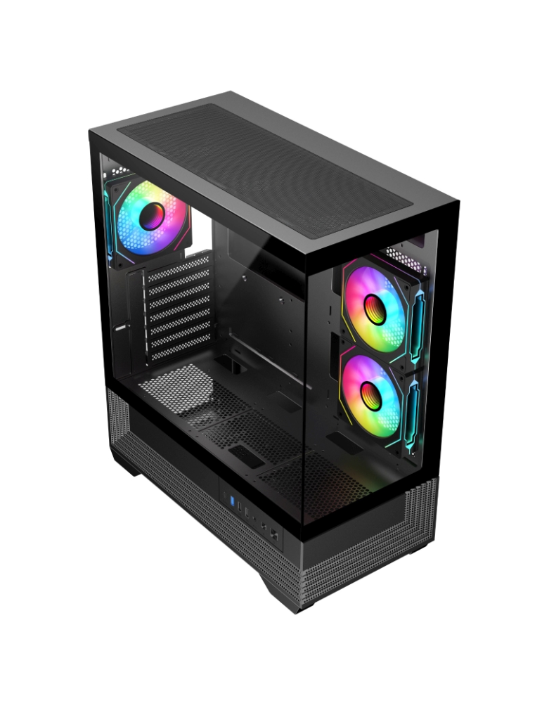 Кутия за компютър TRENDSONIC V-GAMING DARK REAPER VG-DR3F, USB 3.0, USB 2.0, Type-C, без захранване - 3368000377735 - 2