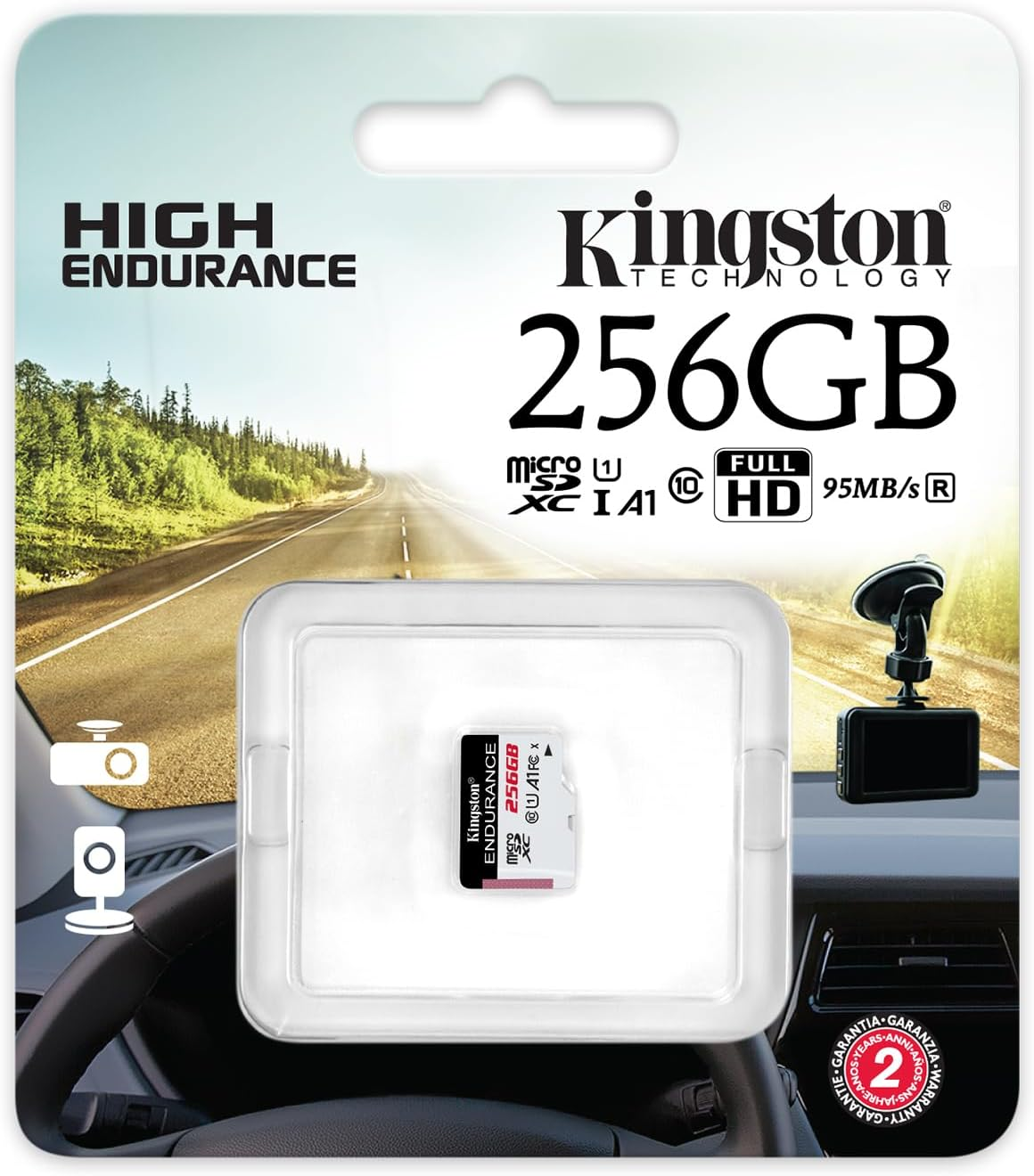 MicroSDXC памет Kingston Endurance 256GB, UHS-I Class 10 A1, 95MB/s четене, 45MB/s запис - SDCE/256GB - 2