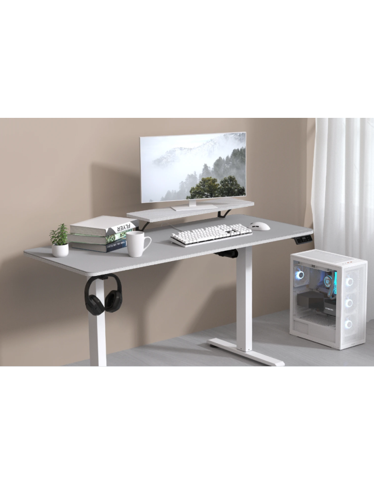 Геймърско бюро COUGAR E-STAR 140 Electrical, 1400x600mm, Бяло, LCD дисплей, електрическа регулировка на височина - 4710483779664 - 2