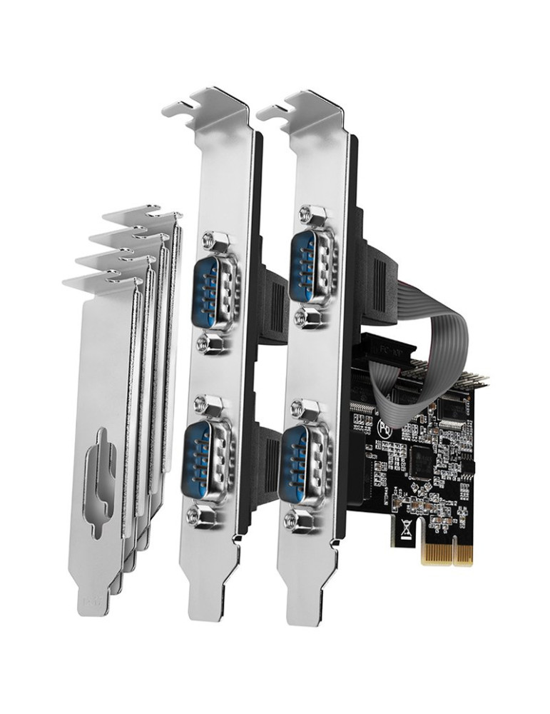 PCI Express карта AXAGON AX99100, 4x Serial Port DB9, 250 kbps, Low Profile - PCEA-S4N - 1
