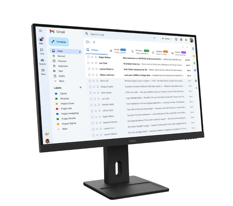 Монитор Lenovo ThinkVision E27-40, 27" IPS 1920x1080, 100Hz, 300cd/m2, 1500:1 - 64BCMAT4EU - 2