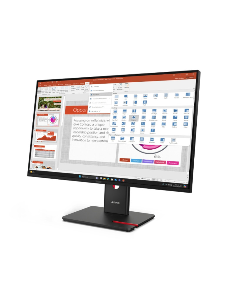 Монитор Lenovo ThinkVision T27-40, 27" IPS 1920x1080, 48-120Hz, 300cd/m2, USB-C, DisplayPort - 64A5MAT6EU - 2