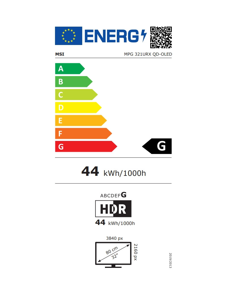 Монитор MSI MPG 321URX, 31.5" QD-OLED 3840x2160 240Hz, 0.03ms, 250cd/m2 - 9S6-3DD29A-054 - 6