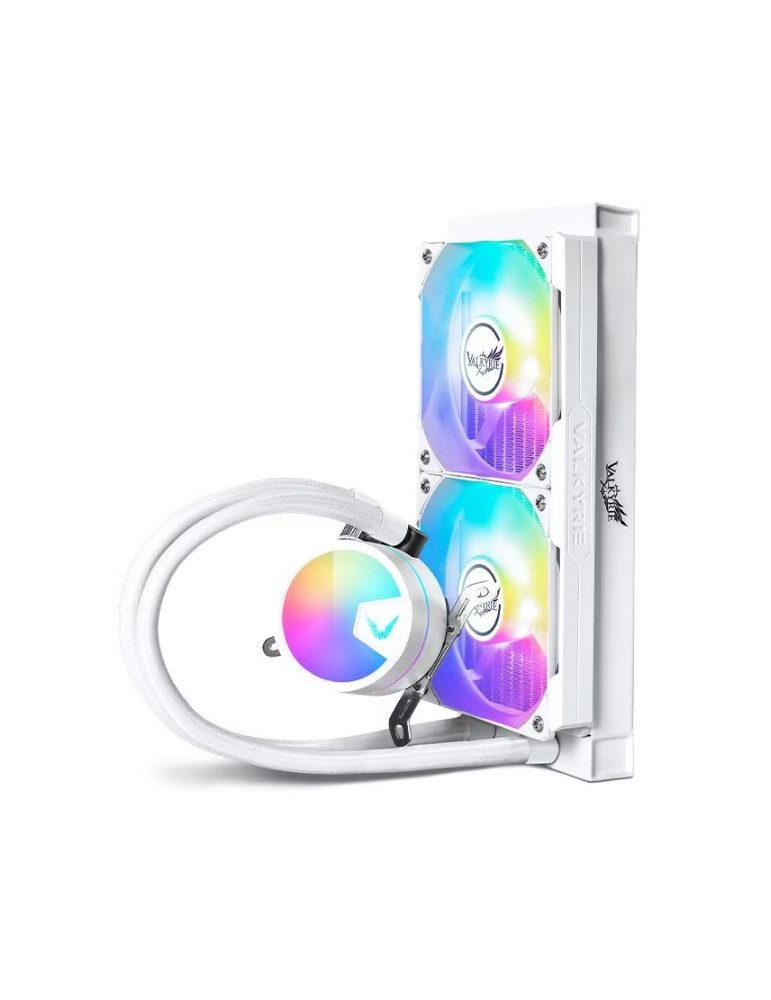 Водно охлаждане за процесор VALKYRIE A240 White, Течно охлаждане, 2x120mm вентилатора, 800-2300 RPM помпа, ARGB LED, Intel/AMD съвместима - VK-AIOA240W - 3