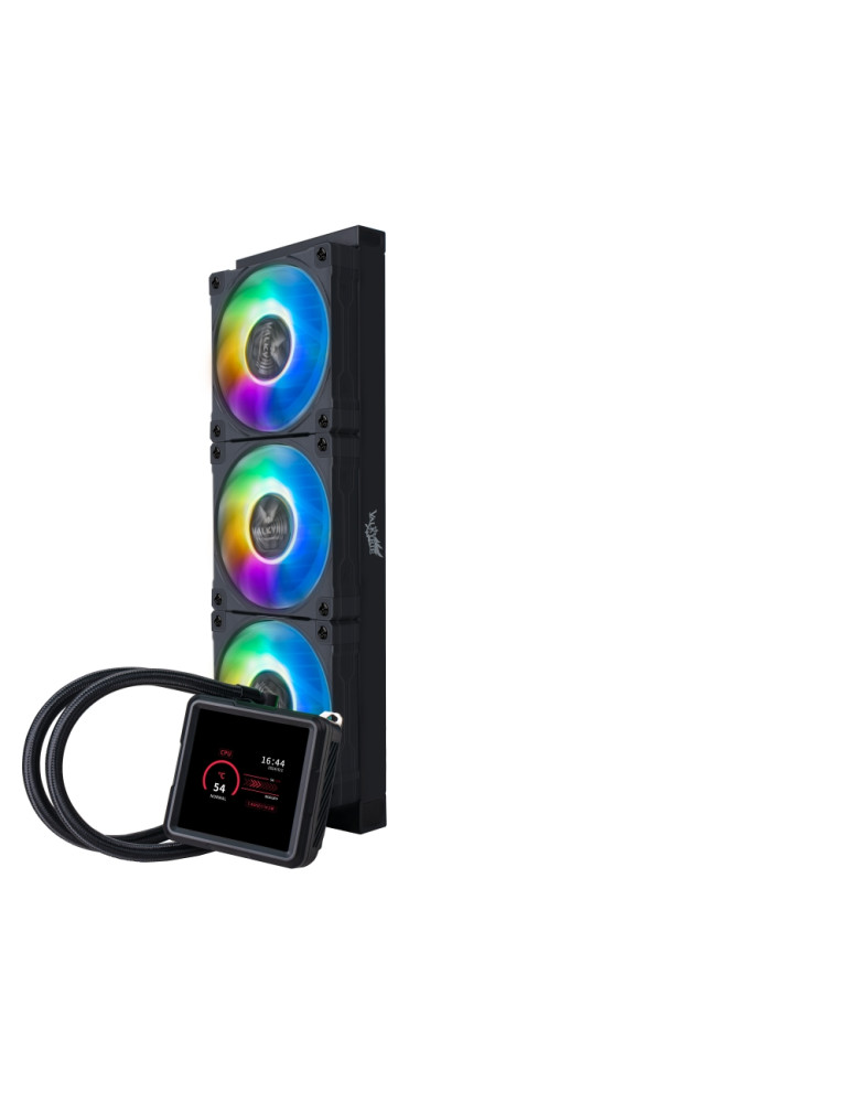 Водно охлаждане за процесор VALKYRIE B-GT360 ARGB LCD, 3x120mm вентилатора, 1700-2800RPM помпа, LCD дисплей, Intel/AMD съвместимост - VK-AIO360B - 4