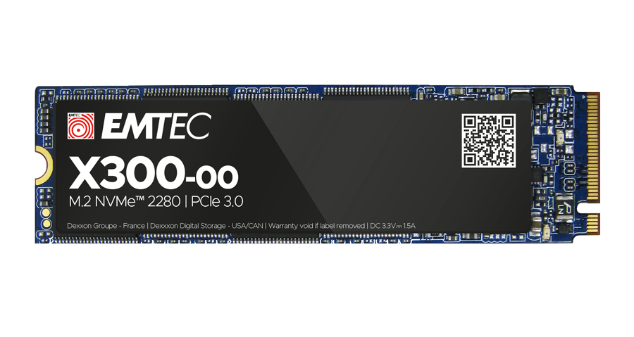 SSD диск EMTEC X300, 512GB NVMe M.2 PCIe 3.0, до 3000/2500MB/s - ECSSD512GX300 - 1