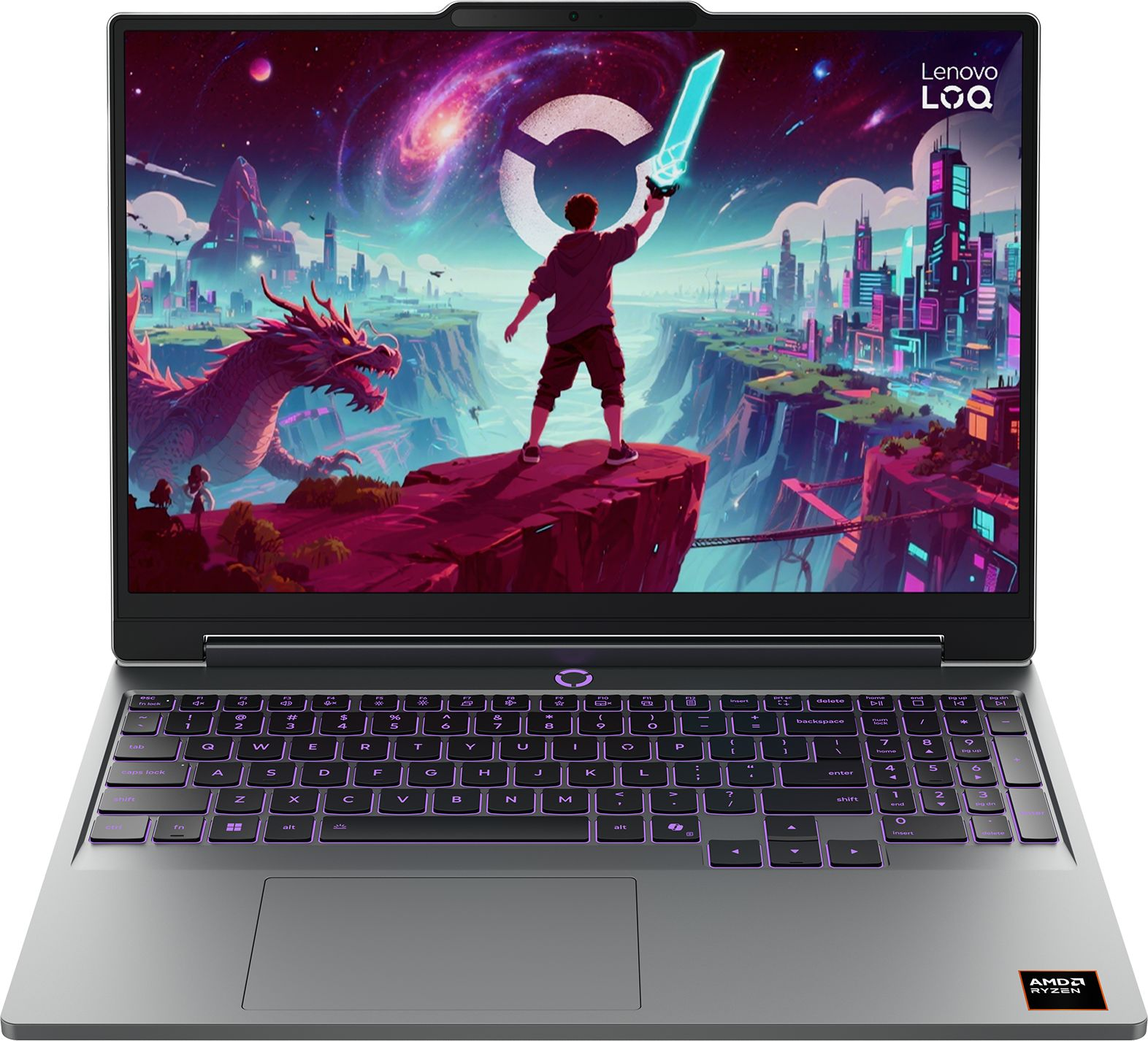 Гейминг лаптоп Lenovo LOQ 15 83GS, 15.3" IPS 1920x1200 165Hz, AMD Ryzen 7 250, RTX 5050 8GB, 16GB DDR5, 512GB SSD, без ОС - 83TN001SBM - 1