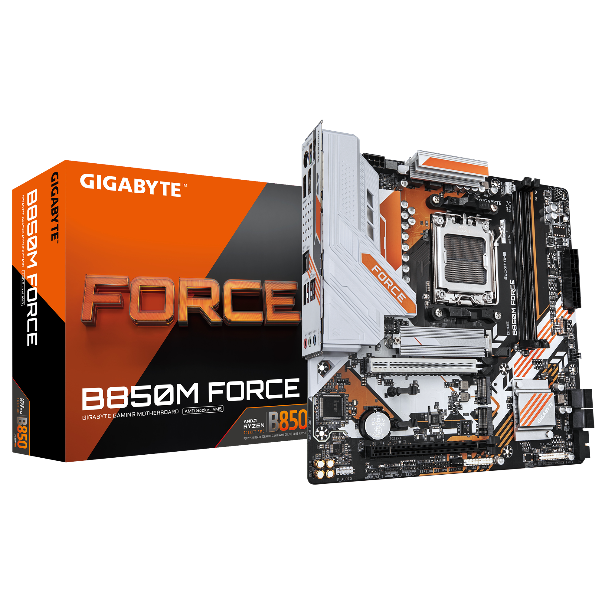 Дънна платка GIGABYTE B850M FORCE, AMD B850, Socket AM5, Micro ATX