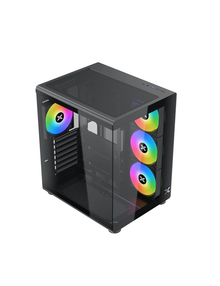 Кутия за компютър Xigmatek Aqua Compact Air, Middle Tower ATX, 4 ARGB Вентилатора, Tempered Glass - EN48265 - 2