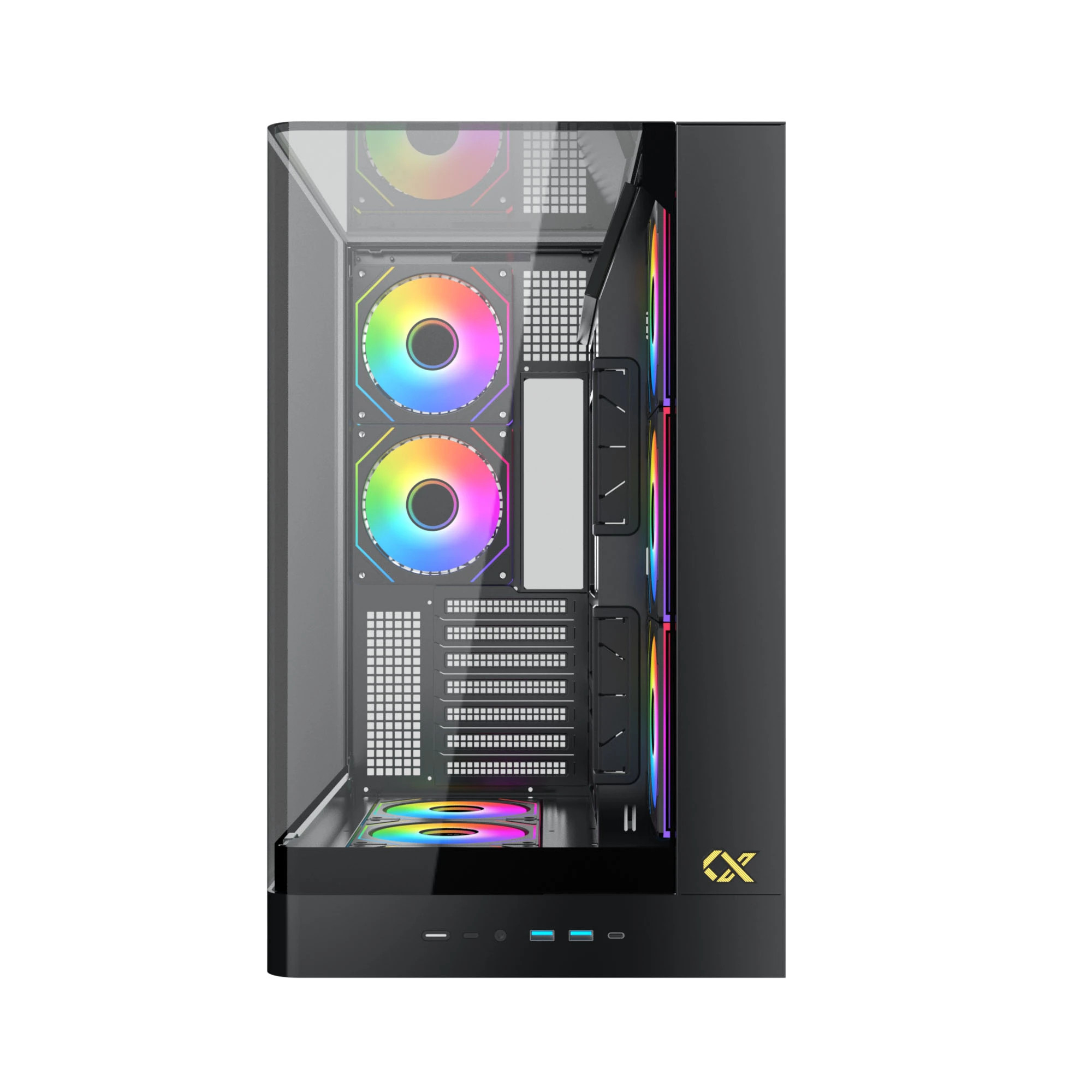 Кутия за компютър Xigmatek PANO II, Middle Tower, E-ATX, 8x ARGB вентилатора, Темперирано стъкло - EN48418 - 3