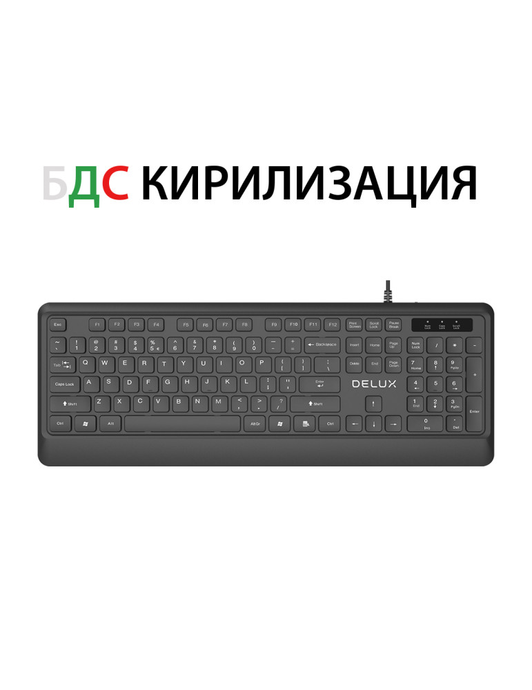 Клавиатура Delux K7009BU, БДС кирилизация, Numpad - 1