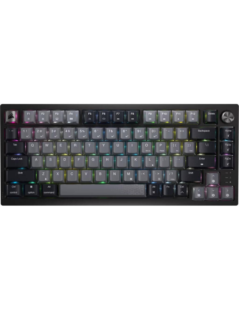 Bluetooth механична нископрофилна геймърска клавиатура Corsair K65 Plus RGB 75%, Безжична, Corsair NLX Red Key Switches - CH-91D401L-NA - 1