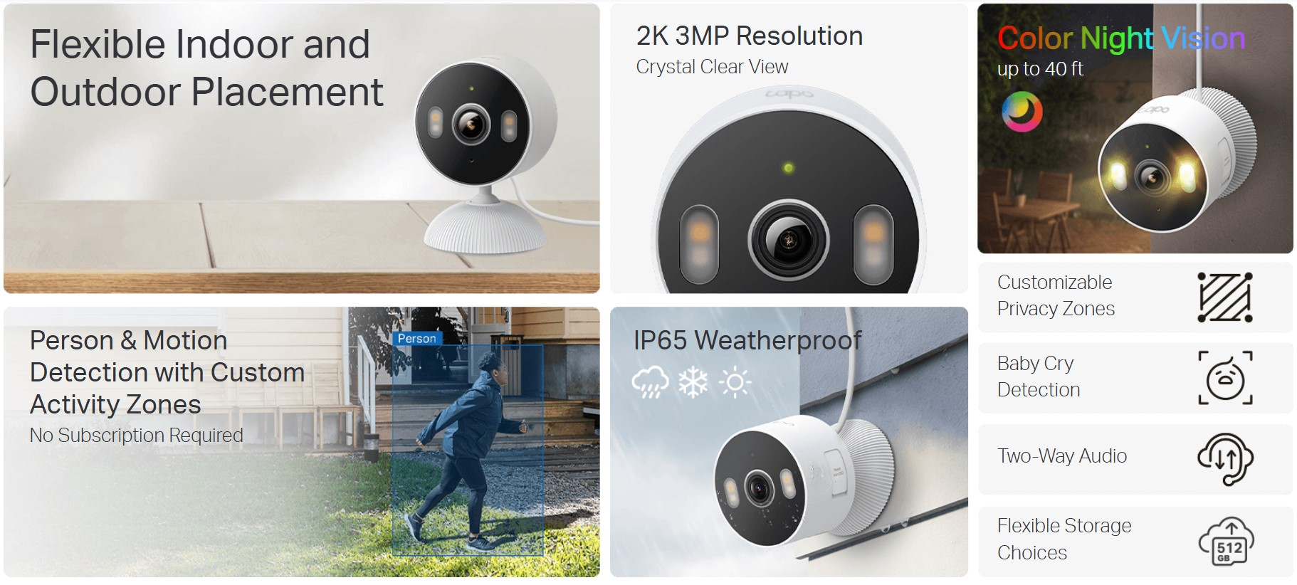 Wi-Fi домашна охранителна камера TP-Link Tapo C113, 3MP, 114° FOV, USB Type-C - 4897098682760 - 2