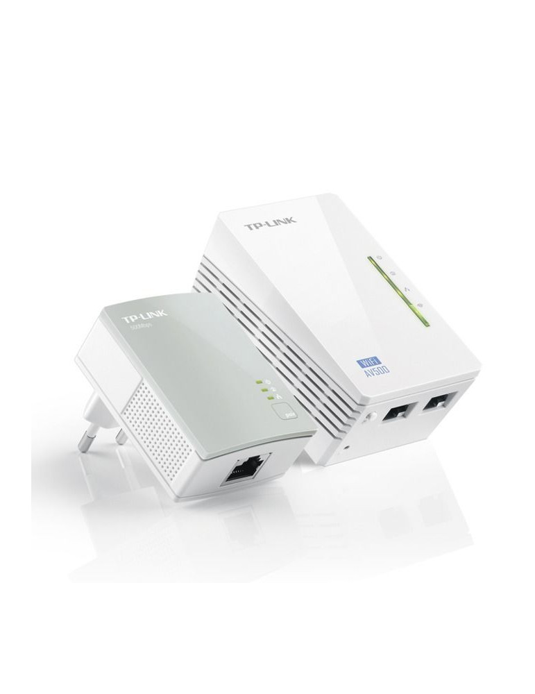 Powerline адаптер TP-Link TL-WPA4220, AV500, Wi-Fi 802.11n 300Mbps, 3x Ethernet, Starter Kit - 1