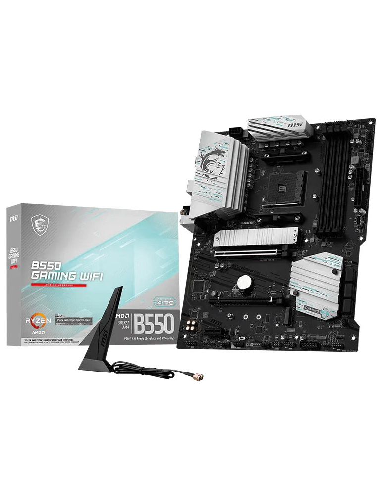Дънна платка MSI B550 GAMING WIFI, AMD B550, Socket AM4, DDR4 4800MHz, ATX  - 911-7C56-085R - 1