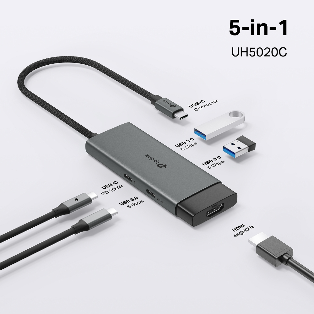 Докинг станция TP-Link UH5020C, 5 портов Type-C с PD 100W - 1