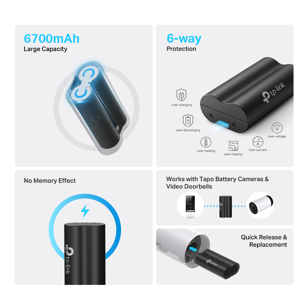 Комплект батерииTP-Link Tapo A100, 6700mAh - 2