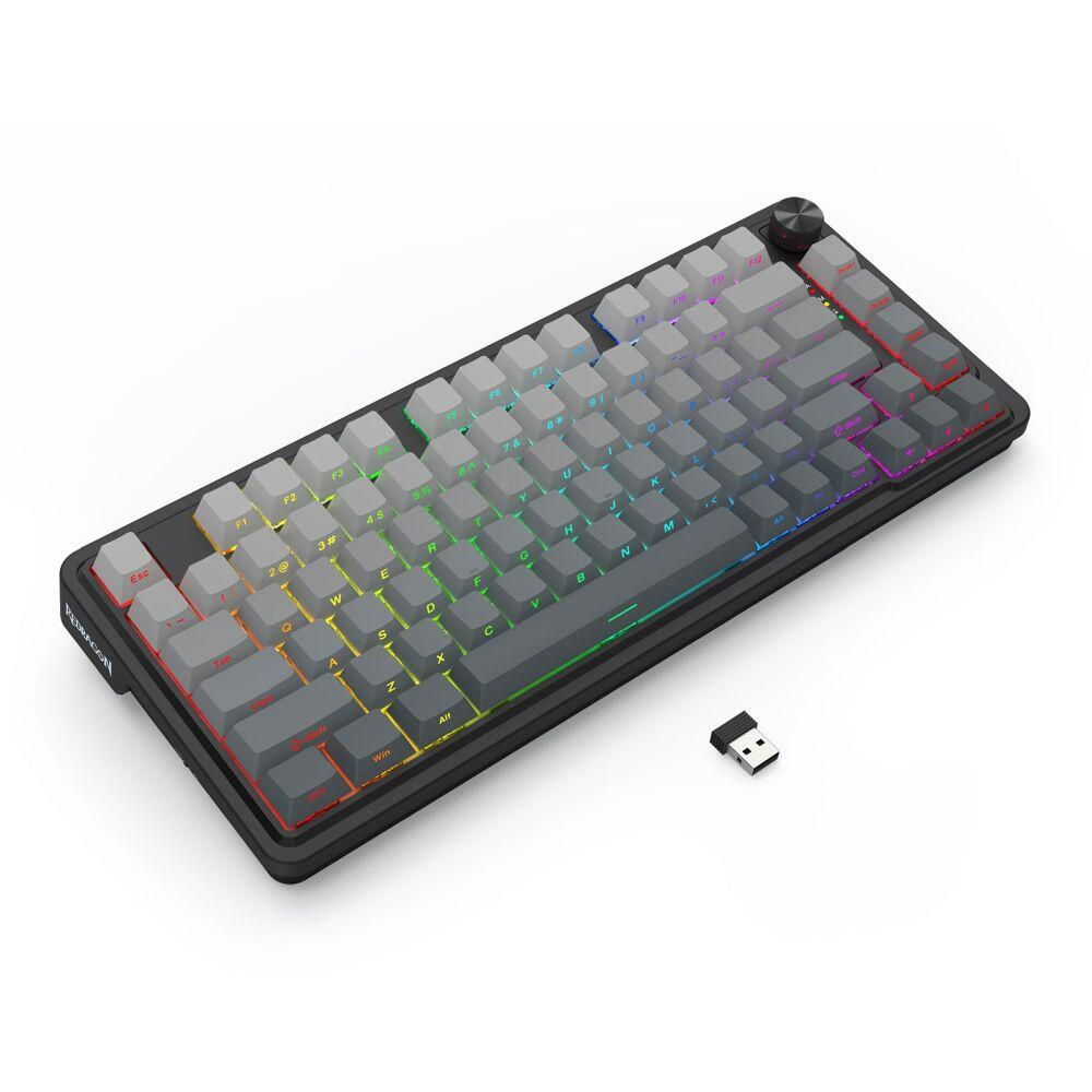 Bluetooth/Безжична геймърска механична клавиатура Redragon Ucal Pro K673SP, RGB осветление, 2.4GHz, Redragon Mint Mambo linear switches - 2
